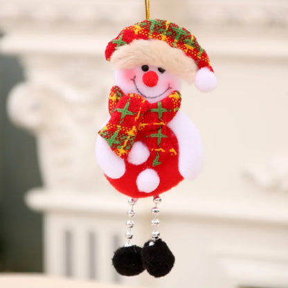Kits Enfeites Natal Pelúcia Papai Noel e Neve Rena e Urso com Roupinha Verde e Vermelho