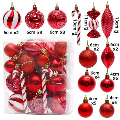 Bolas de natal Enfeites de Natal colorido inquebráveis, 50 peças, plástico, pendurar, Natal