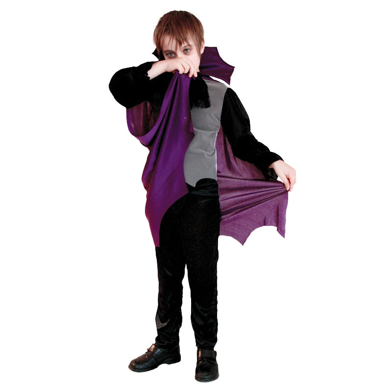 Fantasia Infantil Drácula Vampiro Halloween Cosplay + Capa