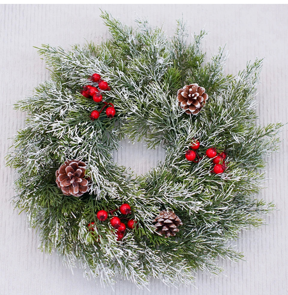 Guirlanda de Natal artificial corona decoração de guirlanda de Natal de plástico decorada