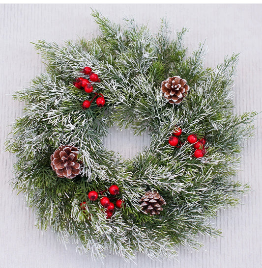 Guirlanda de Natal artificial corona decoração de guirlanda de Natal de plástico decorada