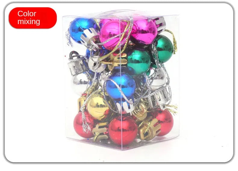 Mini Bola Decoração De Árvore De Natal 24 Peças De Pingente De Natal 2 Cm, Decoração