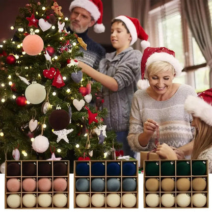 Bola de árvore de Natal reunida Veludo - 12 peças de enfeite de árvore bolas reunidas