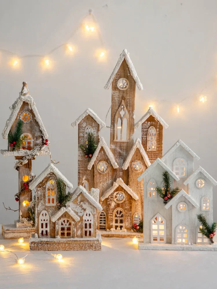 Cerca Decoração Natal Neve Pinho Decoração árvores Natal | Portão árvore natal madeira