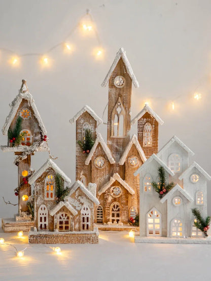 Cerca Decoração Natal Neve Pinho Decoração árvores Natal | Portão árvore natal madeira