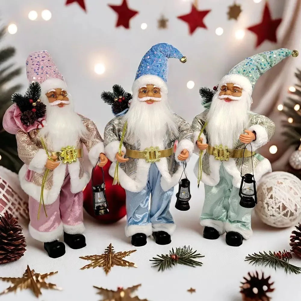 Decoração Natal Papai Noel Papai Noel de 34CM*20CM em pé estátua Papai Noel coleção