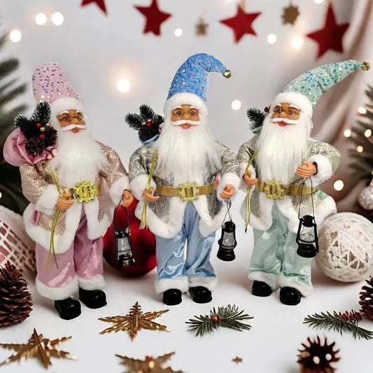 Boneco de Papai Noel em pé, decoração de janela de Natal, enfeite de decoração de Natal