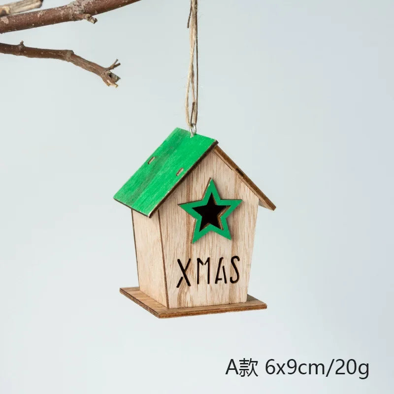 Cerca Decoração Natal Neve Pinho Decoração árvores Natal | Portão árvore natal madeira