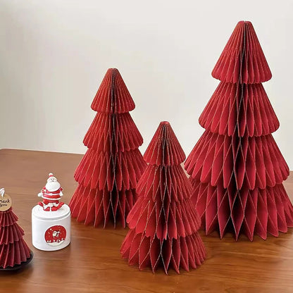 Árvores de Natal de papel, Árvore de papel de favo de mel de Natal Enfeite de árvore papel