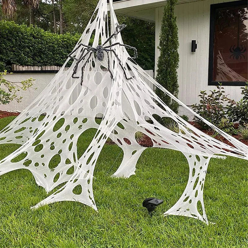 Decorações de teia de aranha para o dia das bruxas ao ar livre – Decoração de teia aranha
