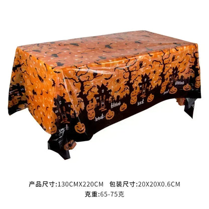 Toalhas de mesa sangrentas de Halloween Capa de crânio de plástico capa de mesa