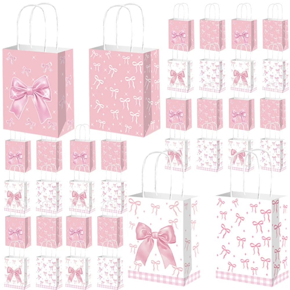 Sacolas Rosa Dia das Mães Pacote com 12 caixas de lembrancinhas de festa rosa, sacos
