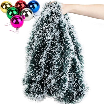 Guirlanda de Natal de 10 metros em 5 peças, guirlanda verde para árvore de Natal, guirlanda