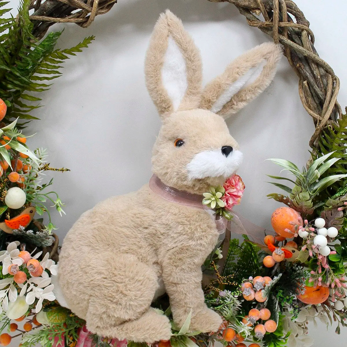 Guirlanda Enfeite Decoração Coelho Com Cestinha Páscoa 60cm