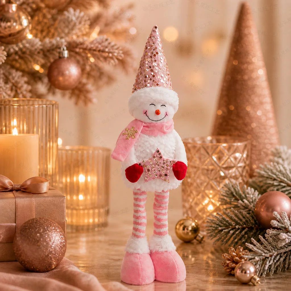 Boneco de Natal Genérica Estatueta Decoração de Natal Retrátil Novidade Esticável