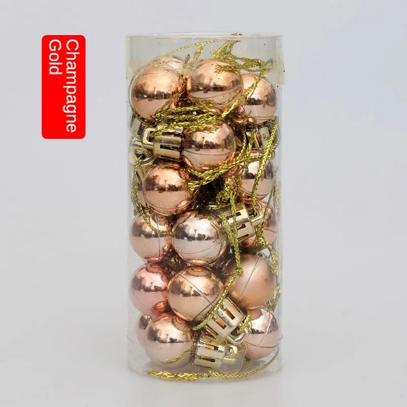 Mini Bola Decoração De Árvore De Natal 24 Peças De Pingente De Natal 2 Cm, Decoração