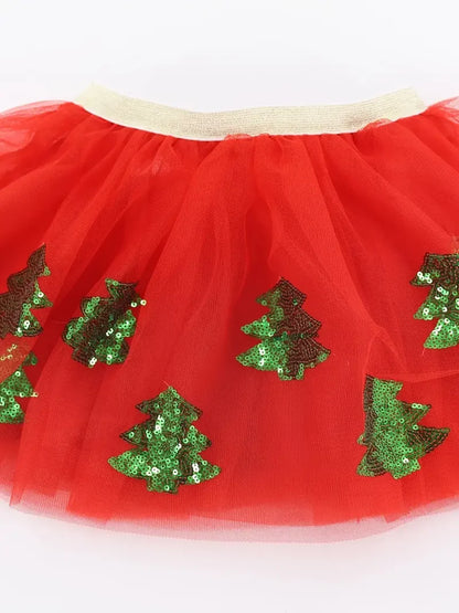 Saia de Natal para meninas vestido de saia tutu de natal