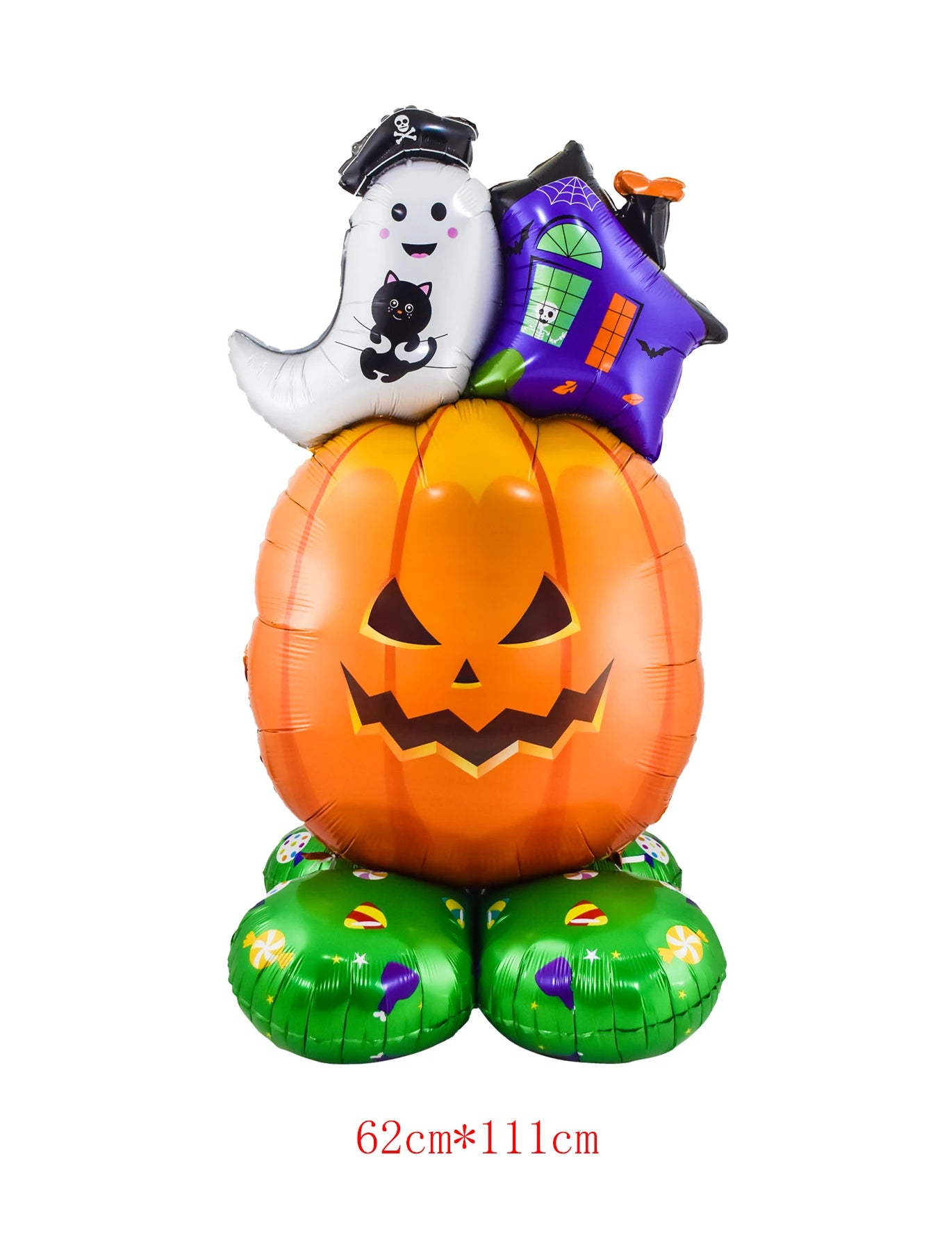 1 Balões de Halloween, 52" enormes, árvore fantasma, abóbora, bruxa, morcego, aranha