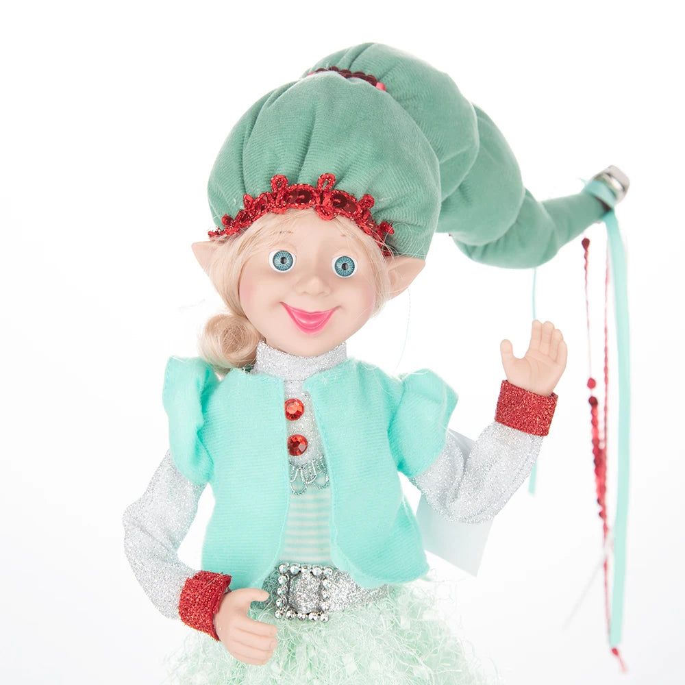 Elfo Decorativo para Shopping, Elfo Estatueta Pelúcia Artesanal Natal Vermelho, Verde, Rosa e Vinho