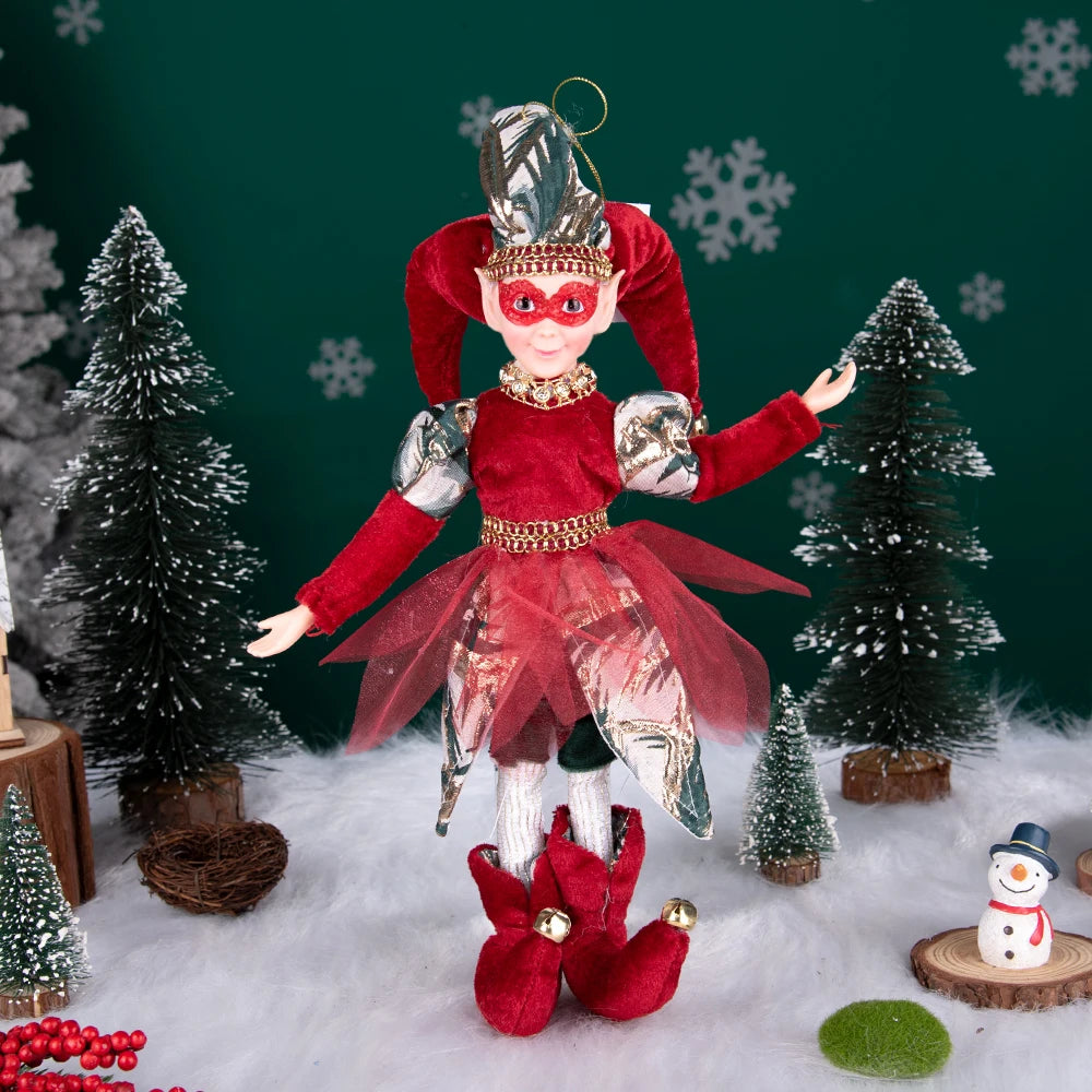 Fada do País das Maravilhas do Inverno de Natal, Grande - 45cm, Palhaço de Natal Decorativo