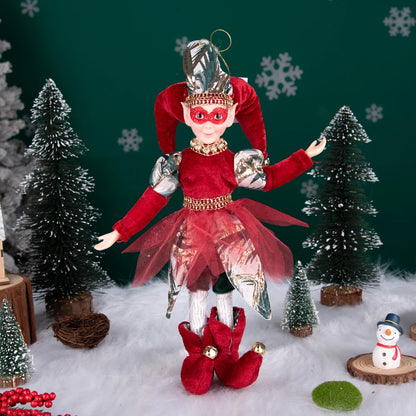 Fada do País das Maravilhas do Inverno de Natal, Grande - 45cm, Palhaço de Natal Decorativo