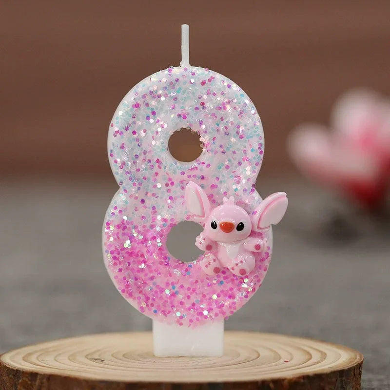 Vela Aniversário Stitch Em Biscuit Dois Digitos 1 A 9 Anos