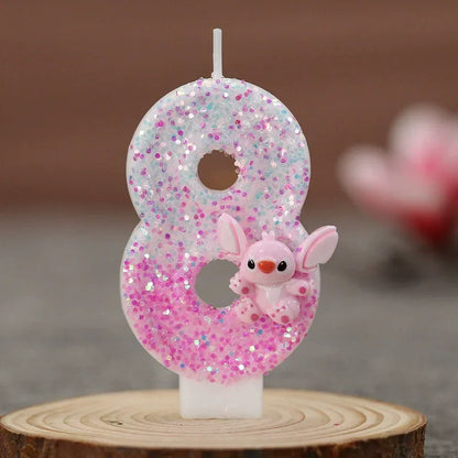 Vela Aniversário Stitch Em Biscuit Dois Digitos 1 A 9 Anos