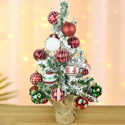 30 peças de enfeites de bolas de Natal, bolas de Natal vermelhas verdes e brancas