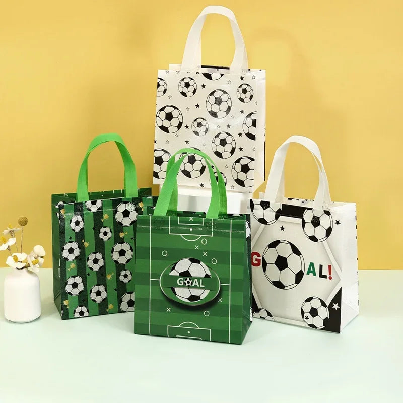 Bolsas Copa do Mundo De Tecido Não Tecido Com Tema De Futebol, 4 Peças, Multiuso
