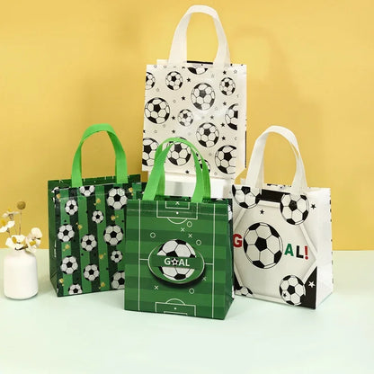 Bolsas Copa do Mundo De Tecido Não Tecido Com Tema De Futebol, 4 Peças, Multiuso