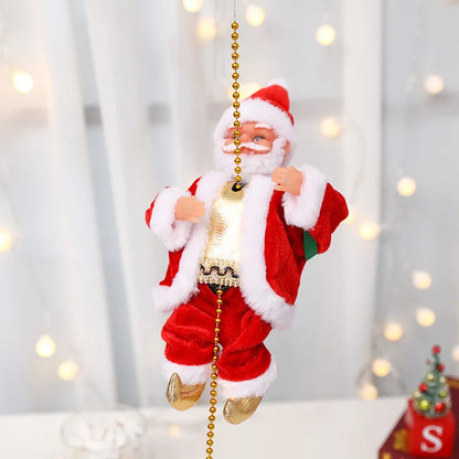 Papai Noel de escalada com música, o som de Papai Noel de escalada elétrica Papai Noel