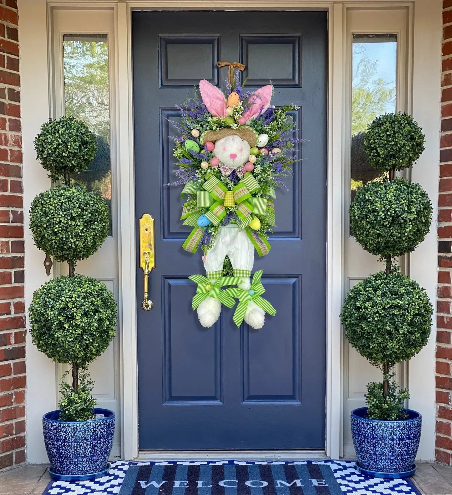 Guirlanda de coelhinho da Páscoa, decoração primavera, tamanho extra grande coelho