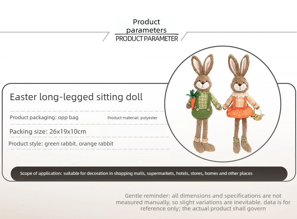 Coelho Páscoa Rústico Conjunto de 2 decoração páscoa estátuas coelho 59cm decoração