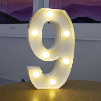 Letras de LED para letreiros, 26 letras iluminadas do alfabeto, luzes LED alimentadas