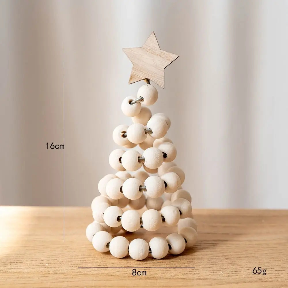 Bolinhas de Madeira para Árvore de Natal, Árvores de Natal Decorativas Estilo Nórdico Feitas de Contas Madeira