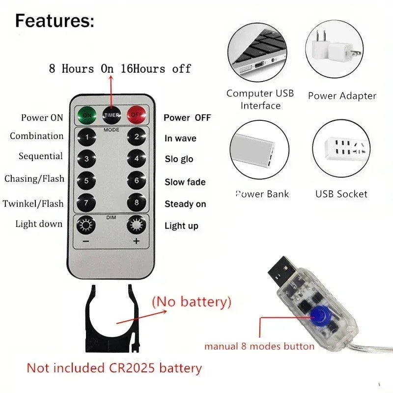 Cortina luz led pisca ou fixa 300 leds 3x3m Natal Festas Decorações USB  (Branco frio)