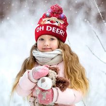 Carregar imagem no visualizador da galeria, Chapéu de suéter de natal com led iluminado gorro de natal gorro de malha
