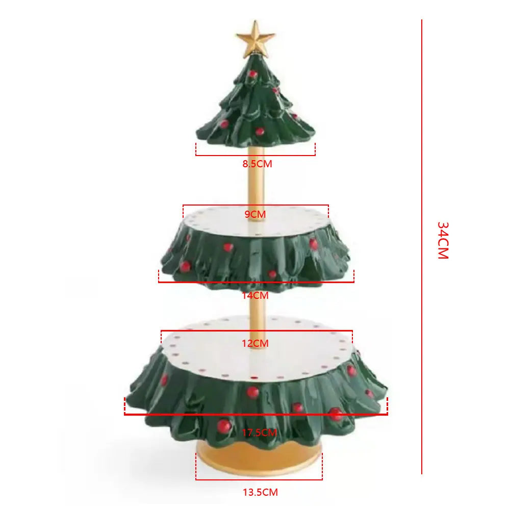 Suporte para Cupcakes Árvore de Natal Mesa de Sobremesas Prato de Frutas Suporte Bolo