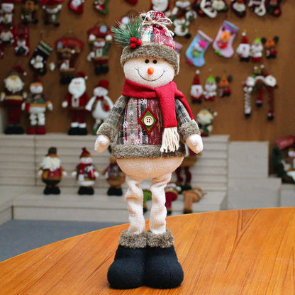 Kit boneco Papai Noel Boneco de Neve Rena Natal Boneco de Natal em pé - boneca retrátil