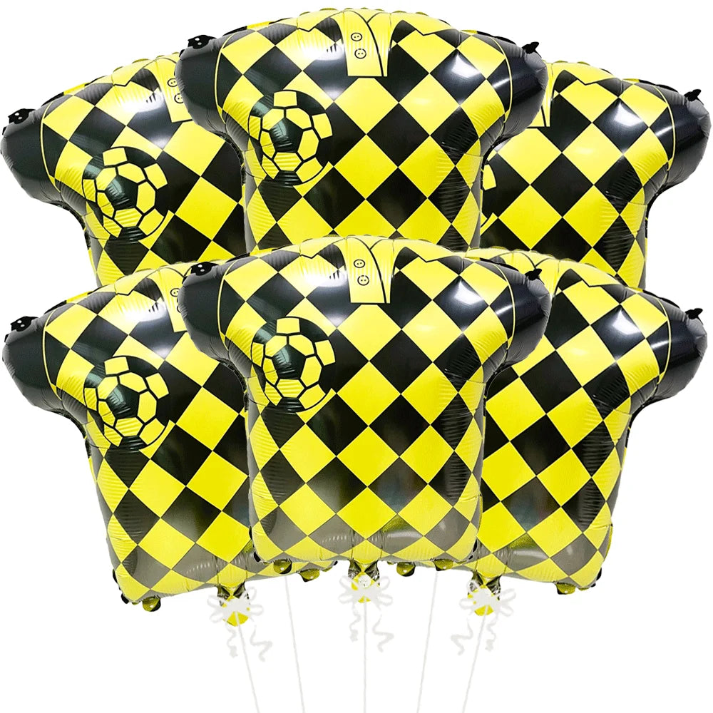 Balão de Futebol Copa do Mundo Camisa, Preto, Pacote com 6, Balão em Formato de Camisa