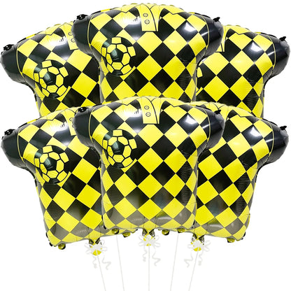 Balão de Futebol Copa do Mundo Camisa, Preto, Pacote com 6, Balão em Formato de Camisa