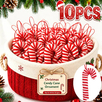 Enfeites de Natal em Forma de Bastão de Açúcar Vermelho 10 peças Sortidas 18cm Grande