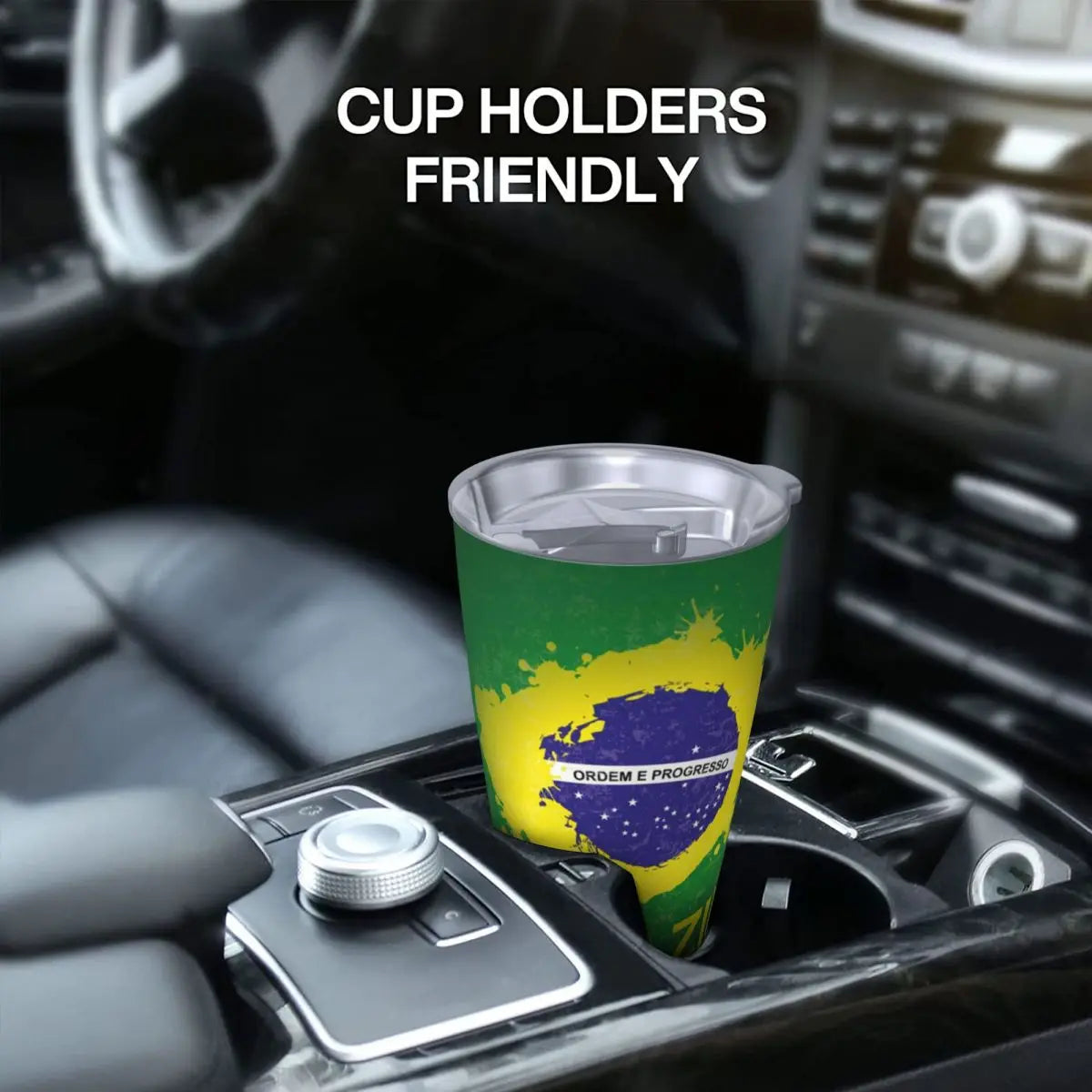 Caneca de copa do mundo café isolada com bandeira do Brasil copo volta às aulas 590 ml