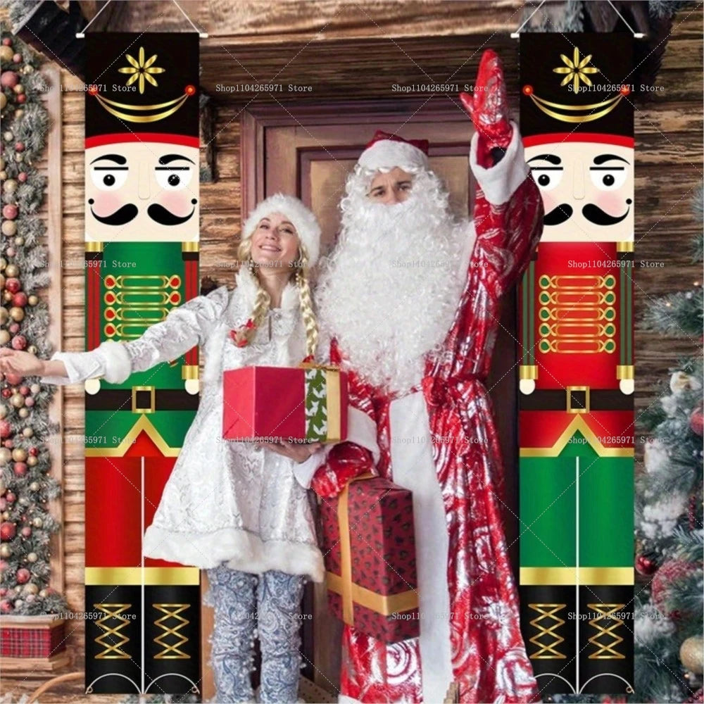 Pingente Quebra-Nozes Banner de natal decoração natalina porta grande 180cm top