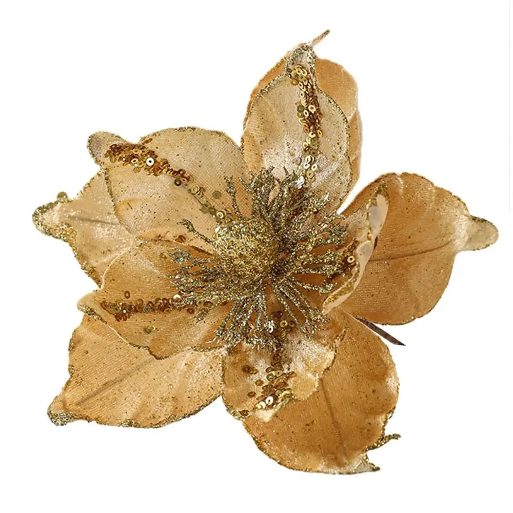 Flor De Natal Poinsettia glitter de natal poinsettia artificial enfeites flores de natal decorações