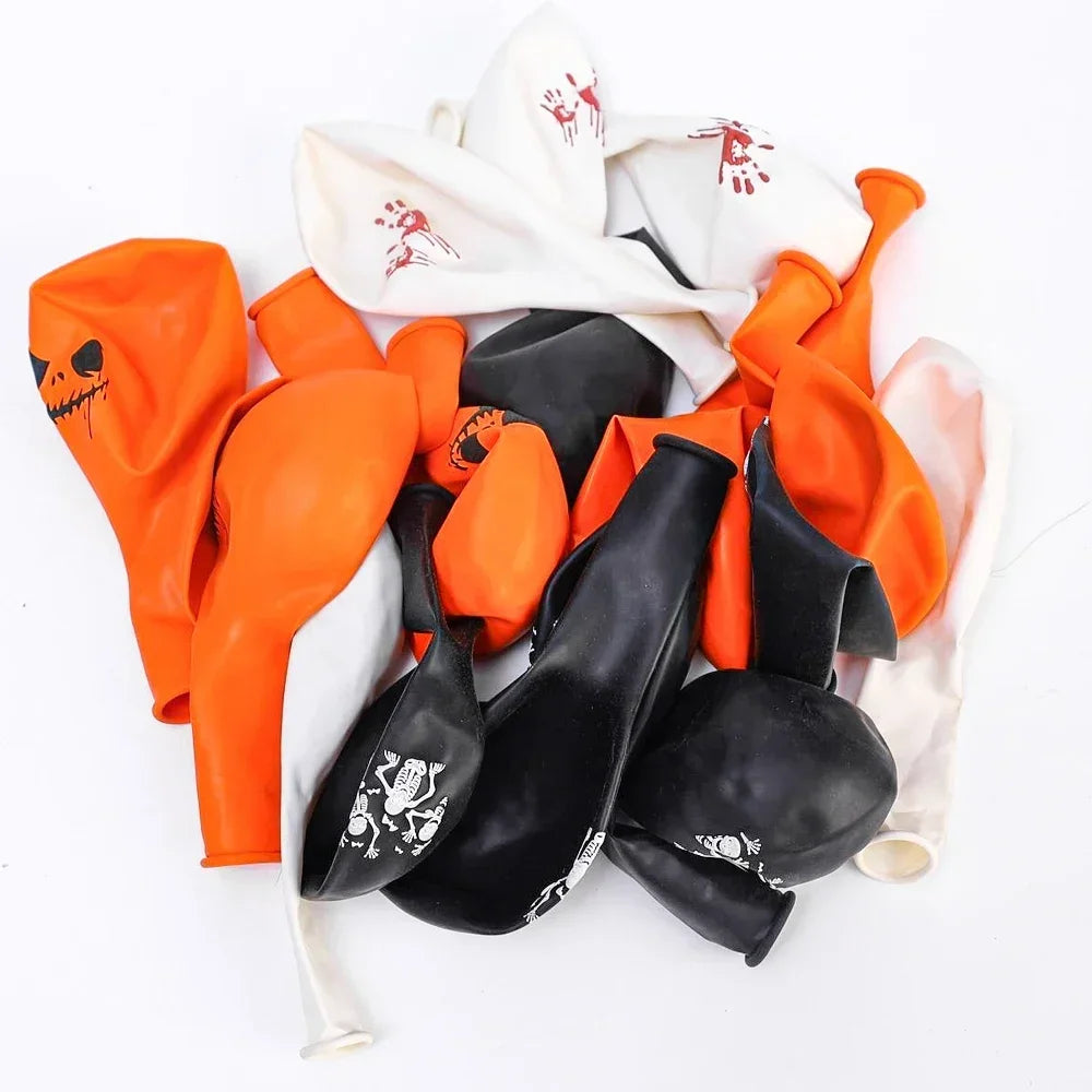 Kit de guirlanda de arco de balões de Halloween 60 peças de balões de látex laranja e preto