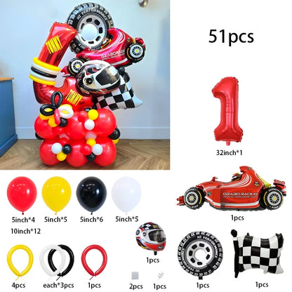 Kit Festa Hot Wheels Conjunto de 51 peças para decoração de festa com tema de corrida