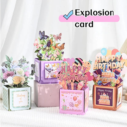 Cartão pop-up floral 3D "Dia das Mães" com envelope – Para aniversários, agradecimento