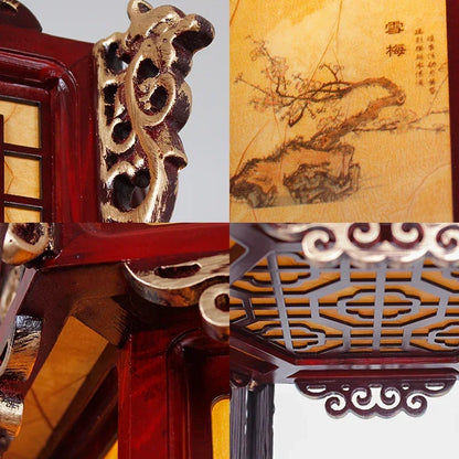 Luminária de madeira retrô Lustre antigo chinês, luminária pendente de lanterna palácio