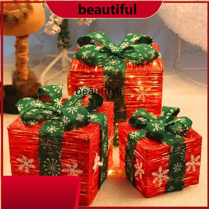Caixas de presente, decorações de Natal, conjunto de 3 caixas vermelhas festa e feriado